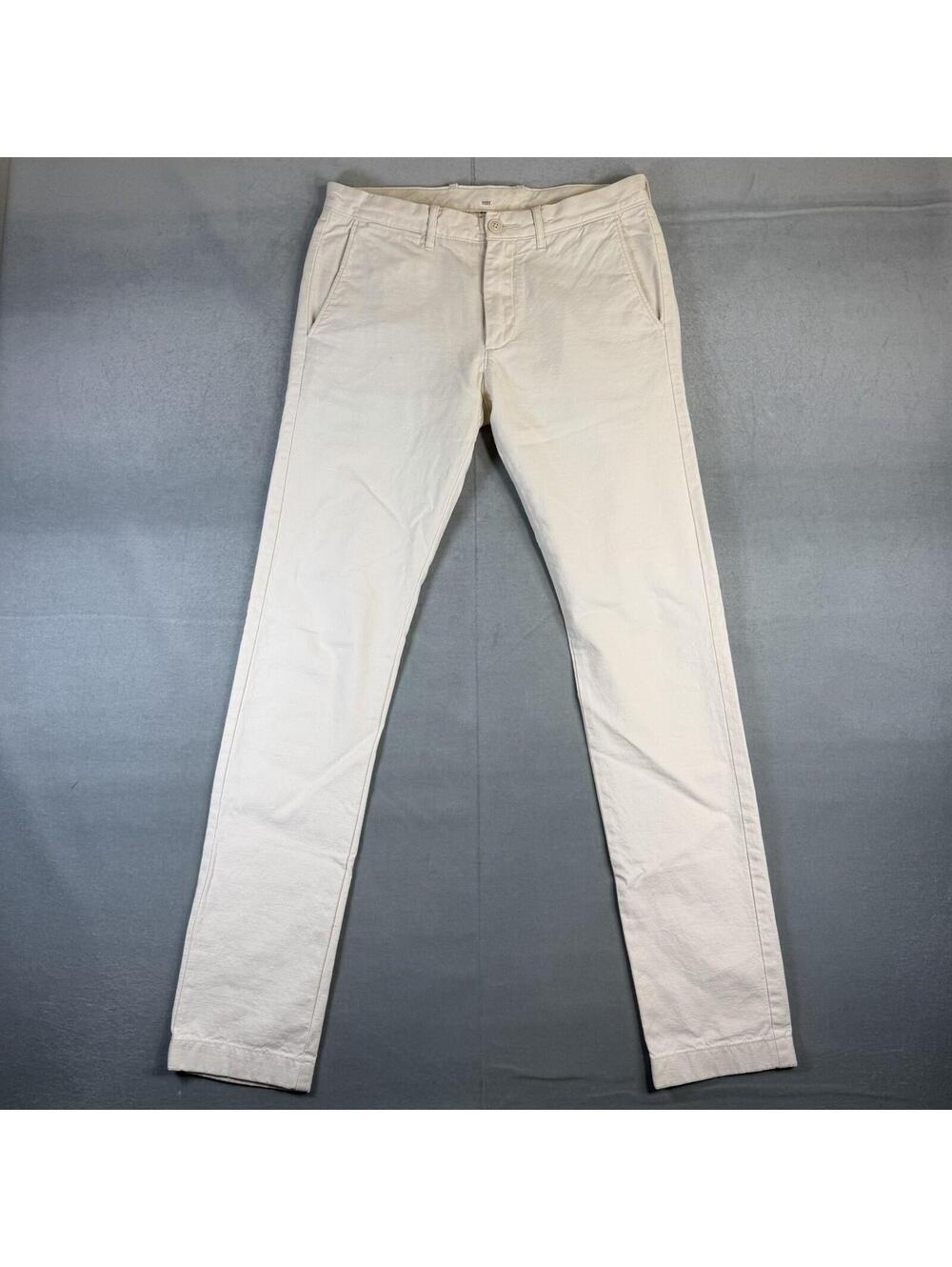 J.Crew 484 Chino Pants Mens 30x34 Soft White Eggshell Slim Straight Leg Cotton